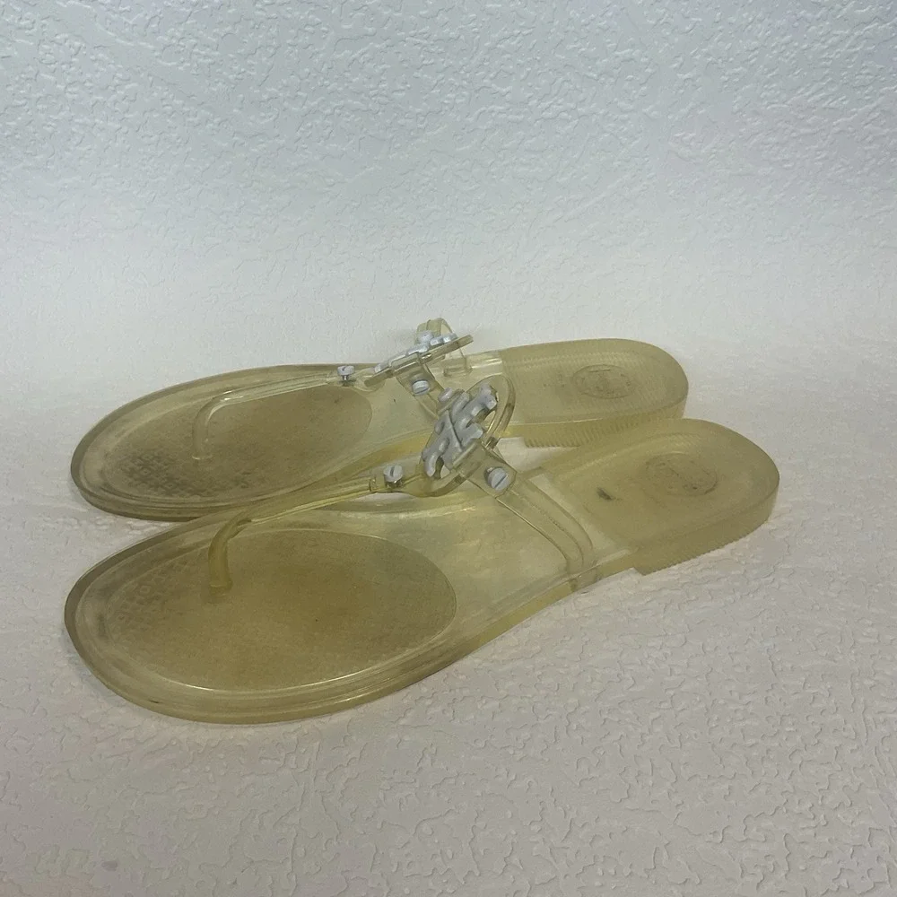 Tory Burch Mini Miller Thong Sandals Size 6 Jelly Flip Flops Travel Cruise Beach